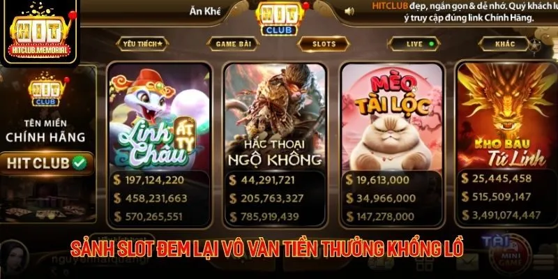 Sảnh slot đem lại vô vàn tiền thưởng khổng lồ