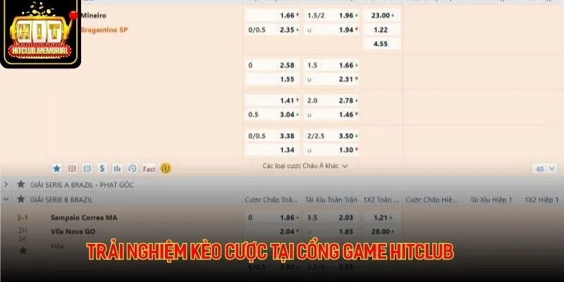 Trải nghiệm kèo cược tại cổng game HITCLUB